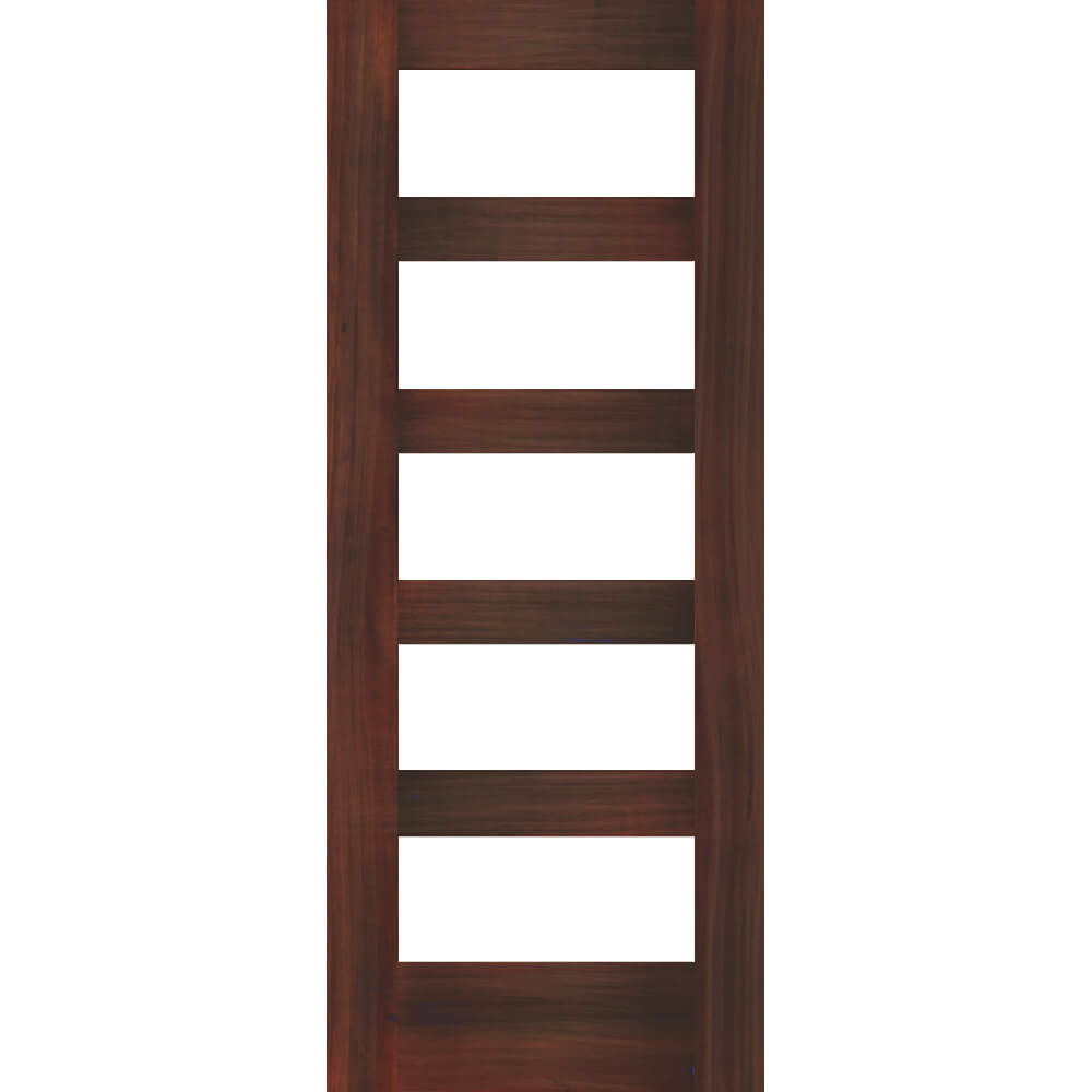 Modern Hemlock 5 Lite Clear Glass Window Exterior Door - Krosswood