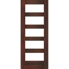 Modern Hemlock 5 Lite Clear Glass Window Exterior Door - Krosswood