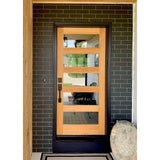 Modern Hemlock 5 Lite Clear Glass Window Exterior Door - Krosswood