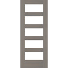 Modern Hemlock 5 Lite Clear Glass Window Exterior Door - Krosswood