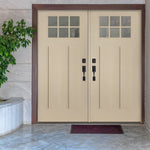 PINNACLE Craftsman Fiberglass 6 Lite Glass Double Door - Krosswood