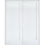 Primed MDF 1 Panel Shaker Interior Double Door - Krosswood