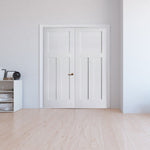 Primed MDF 3 Panel Shaker Double Interior Door - Krosswood