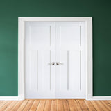 Primed MDF 3 Panel Shaker Double Interior Door - Krosswood