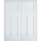 Primed MDF 3 Panel Shaker Double Interior Door - Krosswood
