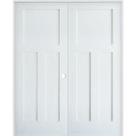 Primed MDF 3 Panel Shaker Double Interior Door - Krosswood