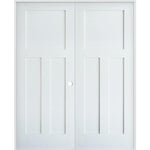 Primed MDF 3 Panel Shaker Double Interior Door - Krosswood