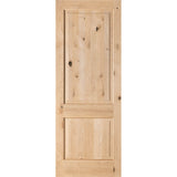 Rustic Farmhouse Knotty Alder 2 Panel Square Top Interior Door - Krosswood