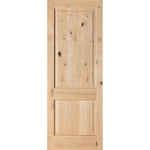 Rustic Farmhouse Knotty Alder Square Top Exterior Door - Krosswood