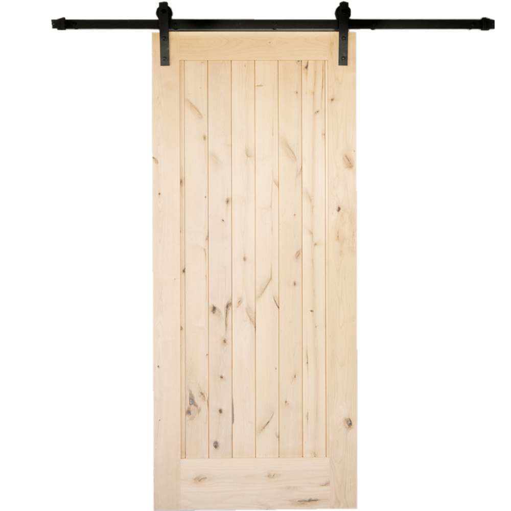 Rustic Alder Barn Door Lubann Solid Wood Barn Doors With Installation