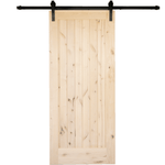 Rustic Knotty Alder 1 Panel Interior Barn Door - Krosswood