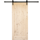 Rustic Knotty Alder 1 Panel Interior Barn Door - Krosswood