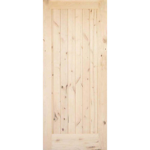 Rustic Knotty Alder 1 Panel Interior Barn Door - Krosswood