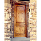 Rustic Knotty Alder 2 Panel Arch Top Exterior Door - Krosswood