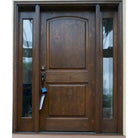 Rustic Knotty Alder 2 Panel Arch Top Exterior Door - Krosswood