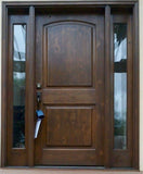 Rustic Knotty Alder 2 Panel Arch Top Exterior Door - Krosswood