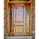Rustic Knotty Alder 2 Panel Arch Top Exterior Door - Krosswood