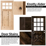 Rustic Knotty Alder 2 Panel Square Top V-Groove Exterior Door - Krosswood
