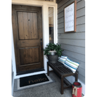 Rustic Knotty Alder 2 Panel Square Top V-Groove Exterior Door - Krosswood