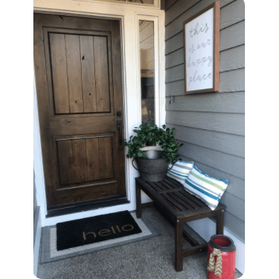 Rustic Knotty Alder 2 Panel Square Top V-Groove Exterior Door - Krosswood