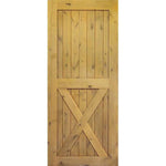Rustic Knotty Alder 2 Panel X Interior Barn Door - Krosswood