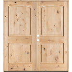 Rustic Knotty Alder Arch Top Exterior Double Door - Krosswood