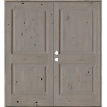 Rustic Knotty Alder Arch Top Exterior Double Door - Krosswood