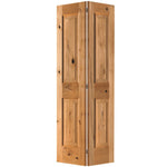 Rustic Knotty Alder Square Top Bi-Fold Interior Door - Krosswood