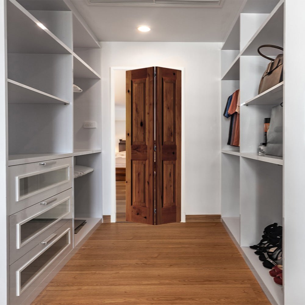 Craftsman Knotty Alder Bifold Wood Interior Closet Door | Krosswood ...