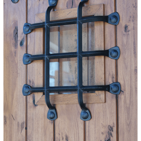 Mediterranean Wrought Iron Speakeasy Kit with Glass by Krosswood Doors