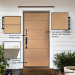 SUMMIT Contemporary Fiberglass Exterior Double Door - Krosswood