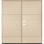 TETON Modern Fiberglass Exterior Double Door - Krosswood