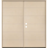 TETON Modern Fiberglass Exterior Double Door - Krosswood