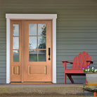 UINTAH Modern Farmhouse 6 Lite Glass Exterior Fiberglass Door - Krosswood