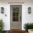 UINTAH Modern Farmhouse 6 Lite Glass Exterior Fiberglass Door - Krosswood